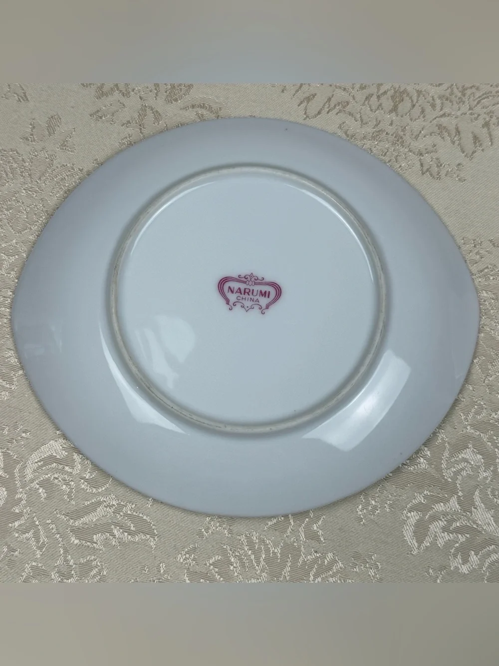 Vintage Narumi Fine China Dessert Plates with Red Rose Floral Pattern - Set of 4